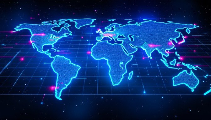 Digital world map representing WDH's global client base
